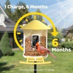 NETVUE Birdfy AI Smart Bird Feeder with Camera Solar Powered, AI Auto Capture Each Bird Come & Identify 6000+ Bird Species, Cloud Storage & Birdwatching On Live, Ideal Present(Yellow)