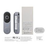 SUNNYJANE Silver Wireless 1080p Video Doorbell Camera, AI Human Detection, Live View, 2-Way Audio Included Chime, 2.4G Wi-Fi, Night Vision, Cloud Storage, Indoor/Outdoor Surveillance Cam