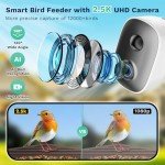 Birdster Smart Bird Feeder with Camera Solar Powered, 2.5K HD Free AI Identifies 12000+ Birds, Auto Motion Detection, Waterproof Wooden Video Bird Feeder Camera Live, Good Gift (4G)