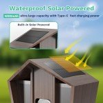 Birdster Smart Bird Feeder with Camera Solar Powered, 2.5K HD Free AI Identifies 12000+ Birds, Auto Motion Detection, Waterproof Wooden Video Bird Feeder Camera Live, Good Gift (4G)