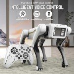 Petma Robot Dog, AI Smart Pet, Will Dance and Kungfu, with Voice/APP/Remote Control, Support Action Programming, Ideal Gift for Kids 8-12