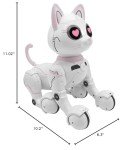Lexibook - Power Kitty® - Remote Control Robot Cat, Programmable Smart Robot, Light, Sound, White/Pink - KITTY01