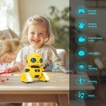 Robot Toys for Boys Girl, Rechargeable Remote Control Robot with Star Projector, Auto-Demonstration, Gesture Sensing, Dance Moves, Music, Kids Toy Robot Gifts for 3,4,5,6 7 8 year old(Yellow)