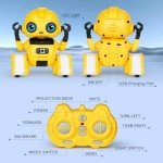 Robot Toys for Boys Girl, Rechargeable Remote Control Robot with Star Projector, Auto-Demonstration, Gesture Sensing, Dance Moves, Music, Kids Toy Robot Gifts for 3,4,5,6 7 8 year old(Yellow)