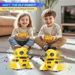 Robot Toys for Boys Girl, Rechargeable Remote Control Robot with Star Projector, Auto-Demonstration, Gesture Sensing, Dance Moves, Music, Kids Toy Robot Gifts for 3,4,5,6 7 8 year old(Yellow)