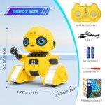 Robot Toys for Boys Girl, Rechargeable Remote Control Robot with Star Projector, Auto-Demonstration, Gesture Sensing, Dance Moves, Music, Kids Toy Robot Gifts for 3,4,5,6 7 8 year old(Yellow)