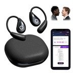OEQ AI Translator Earbuds Real Time with Charging Case Powered by ChatGPT,3 in 1 Language Translator Device with 100+Language Real Time Two Way for iOS and Android,Ideal for Travel/Business,Black
