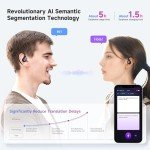 OEQ AI Translator Earbuds Real Time with Charging Case Powered by ChatGPT,3 in 1 Language Translator Device with 100+Language Real Time Two Way for iOS and Android,Ideal for Travel/Business,Black