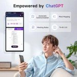 OEQ AI Translator Earbuds Real Time with Charging Case Powered by ChatGPT,3 in 1 Language Translator Device with 100+Language Real Time Two Way for iOS and Android,Ideal for Travel/Business,Black