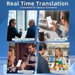 Translation Earbuds Real Time, Ai Translator Earbuds Bluetooth Wireless - Supports 144+ Languages, Over-Ear AI Headphones for iOS and Android, Ideal for Travel and Business (Black)