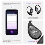 OEQ AI Translator Earbuds Real Time with Charging Case Powered by ChatGPT,3 in 1 Language Translator Device with 100+Language Real Time Two Way for iOS and Android,Ideal for Travel/Business,Black