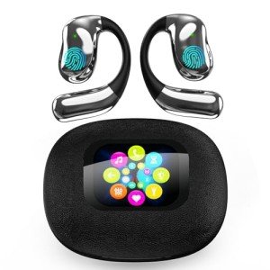 AI Language Translator Earbuds 144 Languages 8 Offline Modes OWS Touchscreen HD Sound iOS Android Compatible Long Battery Life Ideal for Travel Business Black