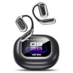 AI Language Translation Earbuds, Bluetooth 5.4 Headphones Translator for 144 Languages & Accents, OWS LCD Touch Screen Real-Time Earphones Fit iOS and Android Ideal for Travel Business Learning, Black