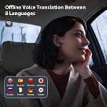 Ai Translation Earbuds Real Time 144-Language Translator Earbuds with Accent Support and 8-Language Offline Translator Device Two Way Translation Headphones for Language Learning Travel Business Black