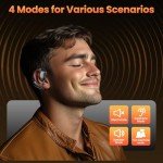 AI Language Translator Earbuds 144 Languages 8 Offline Modes OWS Touchscreen HD Sound iOS Android Compatible Long Battery Life Ideal for Travel Business Black