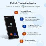 Language Translator Device 2025, 139 Languages AI Offline/Group/Phone Translation Device Two Way Real-Time Voice Translator Device with 5.5" Screen,Upgraded Chip for Travel Business Learning (Black)