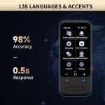 Language Translator Device, Upgraded ChatGpt AI Translator No WiFi Needed, 138 Languages Two Way Real-Time Voice Translation, Offline&Recording&Photo Translation for Travel Business Learning