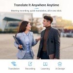 Language Translator Device 2025, 139 Languages AI Offline/Group/Phone Translation Device Two Way Real-Time Voice Translator Device with 5.5" Screen,Upgraded Chip for Travel Business Learning (Black)