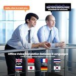 AI Language Translator Earbuds 144 Languages 8 Offline Modes OWS Touchscreen HD Sound iOS Android Compatible Long Battery Life Ideal for Travel Business Black