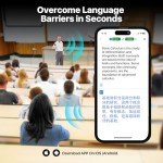 AI Language Translator Earbuds, OWS Real-Time 3-in-1 Translation Earbuds 144 Languages & Accents, Translation Device for Travel Business Learning, Black