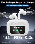 AI Language Translator Earbuds,144 Languages Translator Device and Accents 8 Offline Language Translation, Two-Way Translator Earphones for Language Learning/Travel/Business