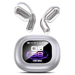 EUQQ AI Language Translation Earbuds, Bluetooth 5.4 Headphones Translator for 144 Languages & Accents, OWS LCD Touch Screen Real-Time Earphones Fit for Travel Business Learning, Silver