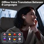 AI Language Translator Earbuds,144 Languages Translator Device and Accents 8 Offline Language Translation, Two-Way Translator Earphones for Language Learning/Travel/Business