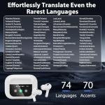 AI Language Translator Earbuds,144 Languages Translator Device and Accents 8 Offline Language Translation, Two-Way Translator Earphones for Language Learning/Travel/Business