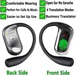 Ai Translation Earbuds Real Time Translator Headphones 144 Languages Audifonos Traductores Inglés Español, Open Ear Translating Wireless Earphones Perfect for Travel, Business & Language Learning