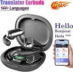 Ai Translation Earbuds Real Time Translator Headphones 144 Languages Audifonos Traductores Inglés Español, Open Ear Translating Wireless Earphones Perfect for Travel, Business & Language Learning