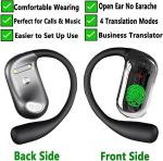 Ai Translation Earbuds Real Time Translator Headphones 144 Languages Audifonos Traductores Inglés Español, Open Ear Translating Wireless Earphones Perfect for Travel, Business & Language Learning
