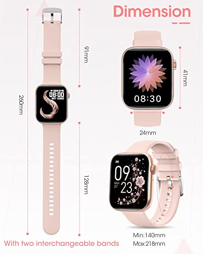 Women's AI Smartwatch for Android/iPhones, Pink