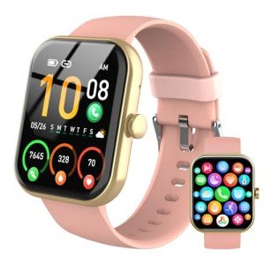 Smart Watch for Women Men, 1.96" Fitness Tracker Running Watch (Answer/Make Call), IP68 Waterproof, Pedometer, Sleep/Step/Activity/Heart Rate Monitor, 110+ Sport Modes Smartwatch for Adroid iOS, Pink