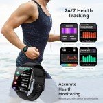 Smart Watch, 1.85" Smartwatch for Men Women (Answer/Make Call), Heart Rate, Sleep Monitor, Pedometer, 120+ Sport Modes Activity Tracker, IP68 Waterproof Fitness Watch for Android iOS (Black)