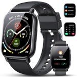 Smart Watch, 1.85" Smartwatch for Men Women(Answer/Make Call), 2025 Fitness Watch with 110+ Sports Modes/Heart Rate/Pedometer/Sleep Monitor, IP68 Waterproof Fitness Activity Tracker for Android iOS