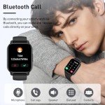 Smart Watch, 1.85" Smartwatch for Men Women(Answer/Make Call), 2025 Fitness Watch with 110+ Sports Modes/Heart Rate/Pedometer/Sleep Monitor, IP68 Waterproof Fitness Activity Tracker for Android iOS