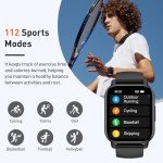 Smart Watch, 1.85" Smartwatch for Men Women(Answer/Make Call), 2025 Fitness Watch with 110+ Sports Modes/Heart Rate/Pedometer/Sleep Monitor, IP68 Waterproof Fitness Activity Tracker for Android iOS