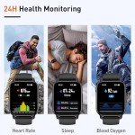 Smart Watch, 1.85" Smartwatch for Men Women(Answer/Make Call), 2025 Fitness Watch with 110+ Sports Modes/Heart Rate/Pedometer/Sleep Monitor, IP68 Waterproof Fitness Activity Tracker for Android iOS