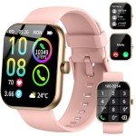 Smart Watch (Answer/Make Calls), 1.96" HD SmartWatch for Men Women 113+ Sport Modes, Fitness Activity Tracker Heart Rate/Sleep Monitor/Pedometer, IP68 Waterproof, Smart Watches for Android iOS, Gold