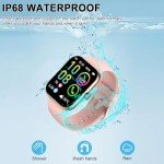 Smart Watch (Answer/Make Calls), 1.96" HD SmartWatch for Men Women 113+ Sport Modes, Fitness Activity Tracker Heart Rate/Sleep Monitor/Pedometer, IP68 Waterproof, Smart Watches for Android iOS, Gold