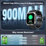 Military Smart Watch for Men(Answer/Make Call), Outdoor Sports Smartwatch with Flashlight/100 Days Battery/Compass/Heart Rate/SpO2/Sleep Monitor/2 Straps, Fitness Tracker for iPhone/Android Phones