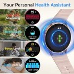 Fitpolo Smart Watch for Women,1.3" AMOLED Touchscreen Fitness Tracker, Make/Answer Calls, Heart Rate SpO2 Monitor, IP68 Waterproof, Sleep & Activity Tracking Smartwatch for Android Phones iPhone