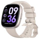 Sanorum Smart Watches for Women Men with Call: Fitness Trackers with 24-Hour Heart Rate SpO2 Sleep Monitor 120+ Sport Mode 5ATM Waterproof Smartwatch Compatible with iPhone Android Phones Starlight