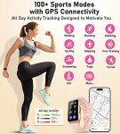 Smart Watch Health Fitness Tracker with 24/7 Heart Rate, Blood Oxygen Blood Pressure Sleep Monitor, 115 Sports Modes, Step Calorie Counter Pedometer IP68 Waterproof for Android and iPhone Women Men