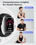 Health Fitness Tracker Smart Watch with 24/7 Heart Rate Blood Oxygen Blood Pressure Monitor Sleep Tracker 128 Exercise Modes Step Calorie Counter Pedometer IP68 Waterproof for Women Men Android iOS