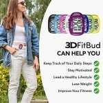 3DFitBud Simple Step Counter Walking 3D Pedometer from 3DActive with Clip & Lanyard - A420S - Plum