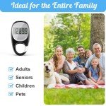 Simple Pedometer for Walking, Accurate Step Tracker with Carabiner, 3D Step Counter for Men Women Kids Seniors