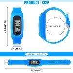 Silicone Fitness Tracker Watch 3 Pcs Walking Running Pedometer Calorie Burning and Step Counting Bracelet Steps Pedometer Watch for Walking Men Women (Mint Green, Sky Blue, Black)
