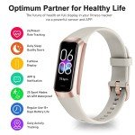 Zeacool Fitness Tracker with 24/7 Heart Rate, Blood Oxygen Blood Pressure Sleep Monitor, Activity Trackers 5 ATM Waterproof,Step Calorie Counter Pedometer Health Smart Watch for Women Men(Beige)