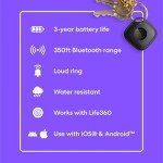 Tile by Life360 Mate (2024) Bluetooth Tracker, Keys Finder and Item Locator for Keys, Bags and More. Phone Finder. Both iOS and Android Compatible. 1-Pack (Black)